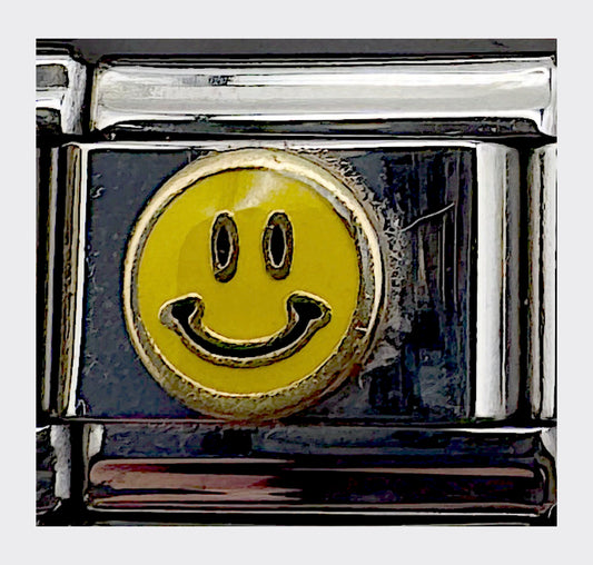 Smiley Face Italian Charm (Yellow)