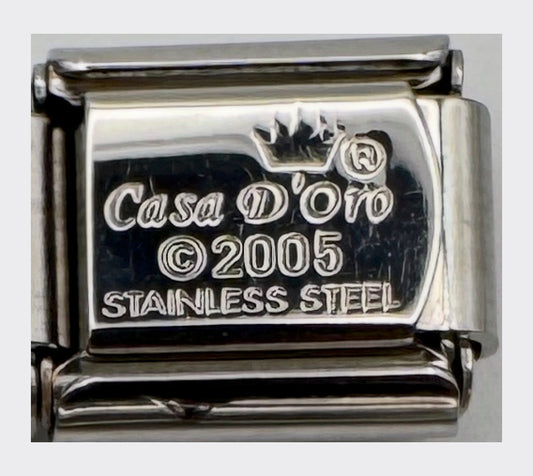 Vintage Casa d'Oro Soccer Ball Italian Charm - back stamp