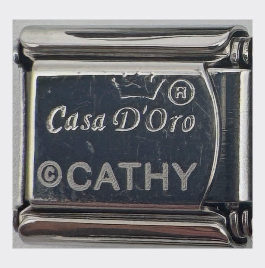 Vintage Casa d'Oro Cathy Head Italian Charm - back stamp