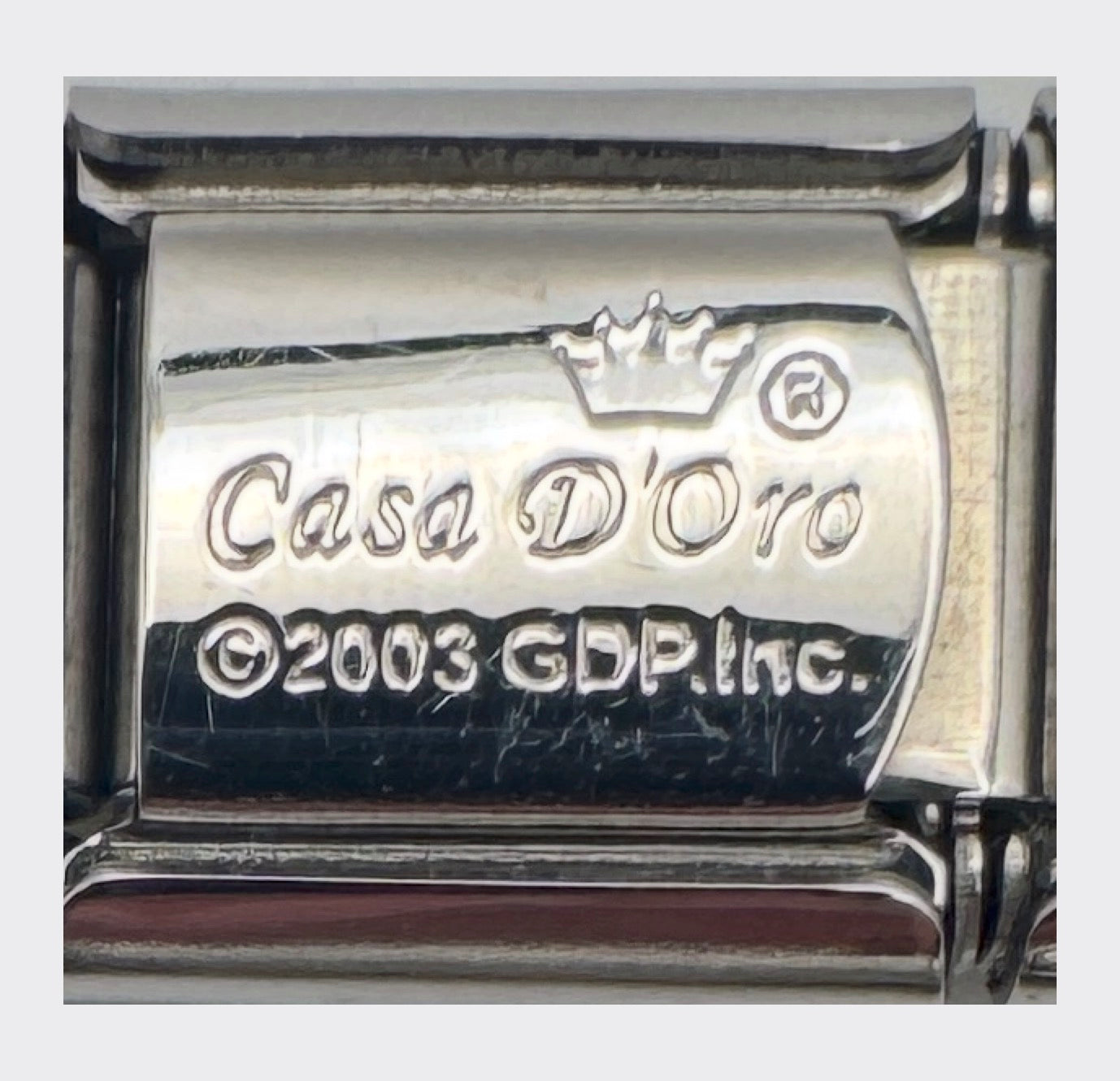 Vintage Casa d'Oro Grateful Dead Stealie Italian Charm - back stamp