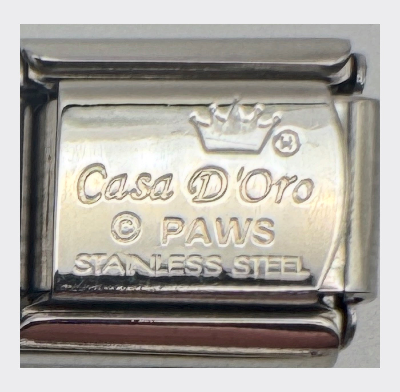 Vintage Casa d'Oro Odie Italian Charm - back stamp