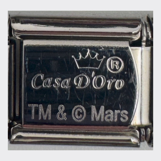 Vintage Casa d'Oro M&M Yellow Italian Charm - back stamp