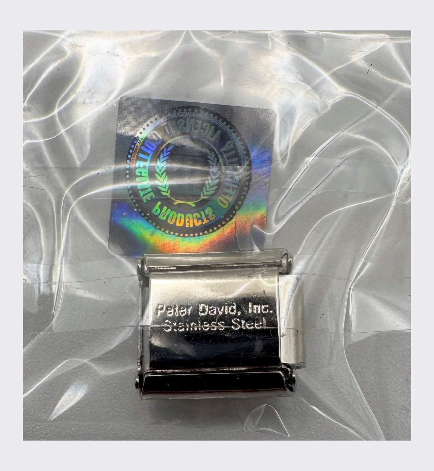 CLC / Peter David, Inc. backstamp with Collegiate Licensed Product hologram seal