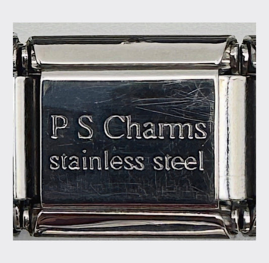 Vintage PS Charms Train Italian Charm - back stamp
