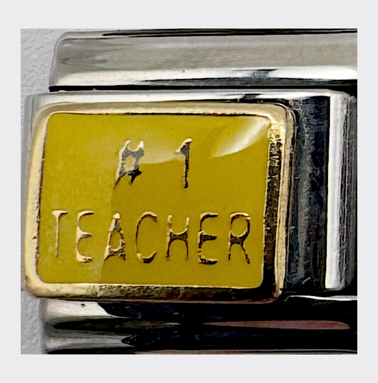 Vintage D'LinQ #1 Teacher Italian Charm, sealed in original packaging