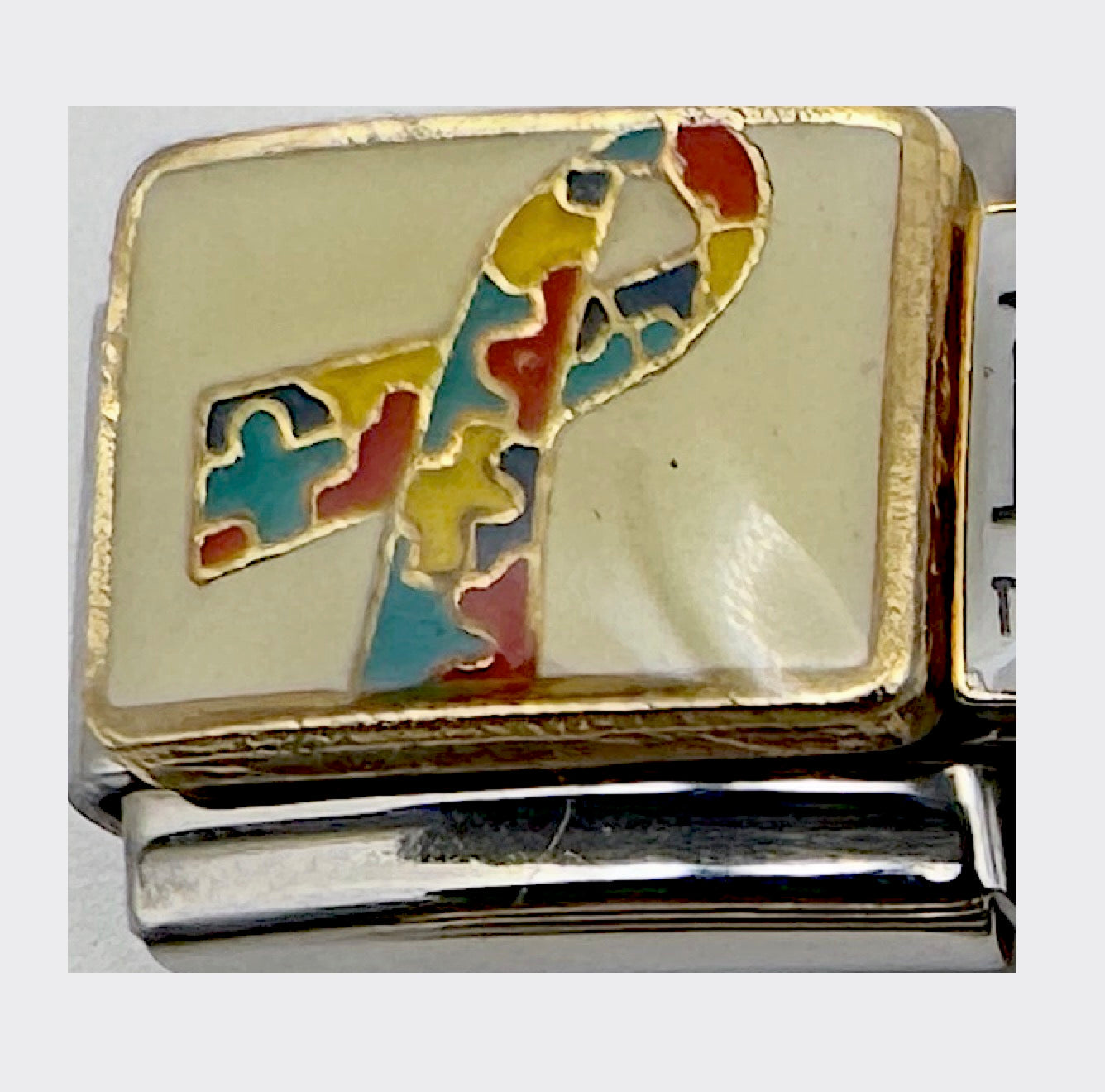Vintage D'LinQ Autism Awareness Italian Charm, sealed in original packaging