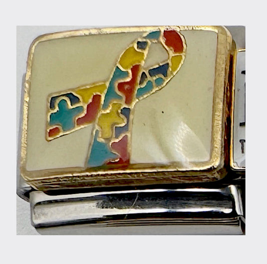 Vintage D'LinQ Autism Awareness Italian Charm, sealed in original packaging