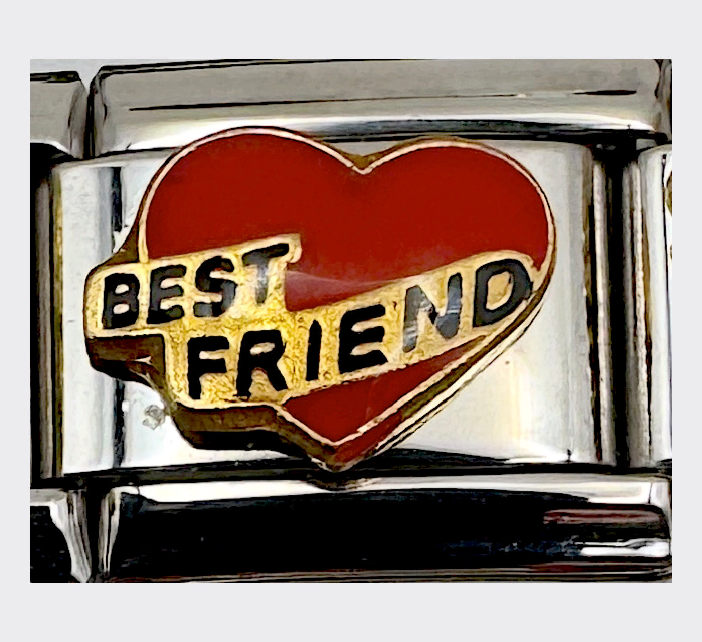 Vintage D'LinQ Best Friend Heart Italian Charm, sealed in original packaging