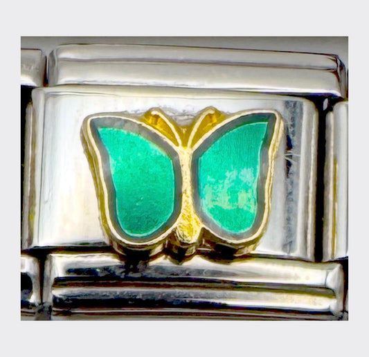 Vintage DLinq Butterfly (Emerald) Italian Charm