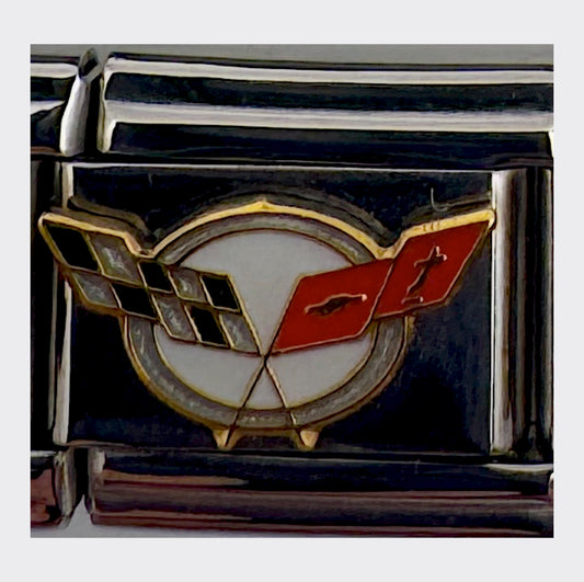 Vintage Casa d'Oro Corvette Flags Italian Charm