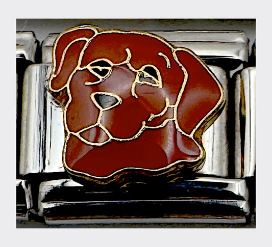 Vintage Bello Oro Dog (Brown) Italian Charm