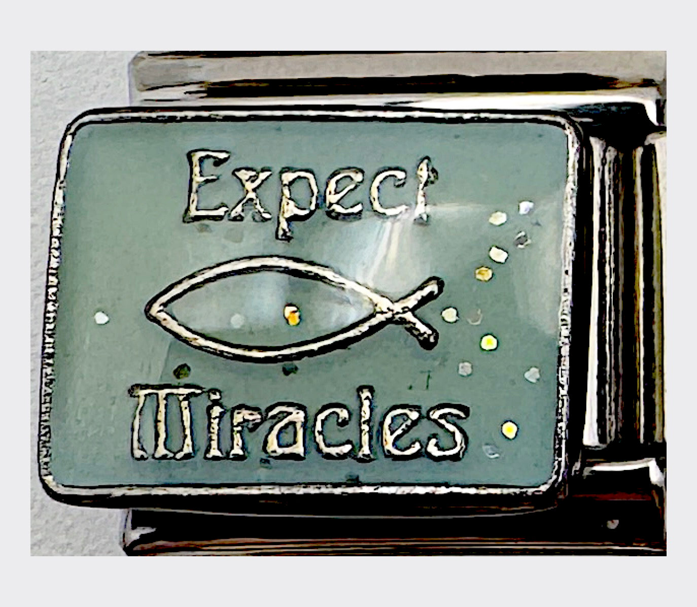 Vintage D'LinQ Expect Miracles Italian Charm, sealed in original packaging