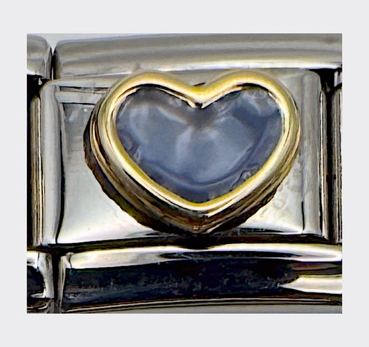 Vintage Unodomani Heart (Blue) Italian Charm