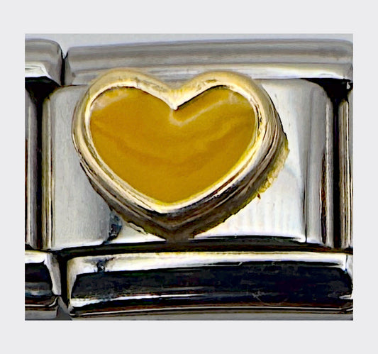 Vintage Unodomani Heart (Yellow) Italian Charm