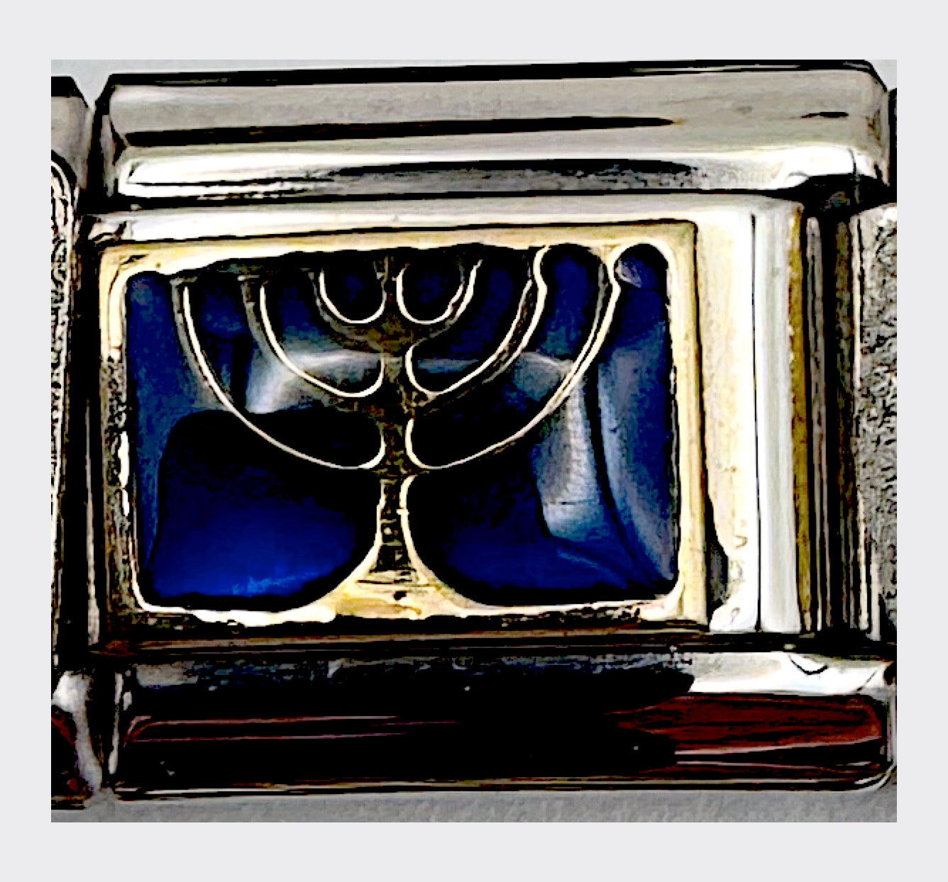 Vintage Unodomani Menorah Italian Charm, sealed in original packaging