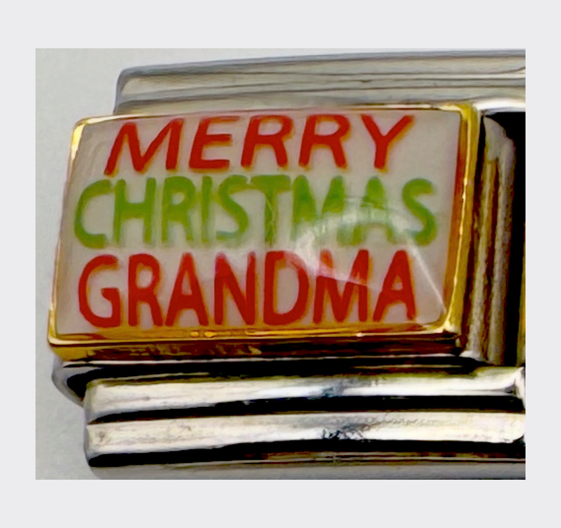 Vintage Casa d'Oro Merry Christmas Grandma Italian Charm, sealed in original packaging
