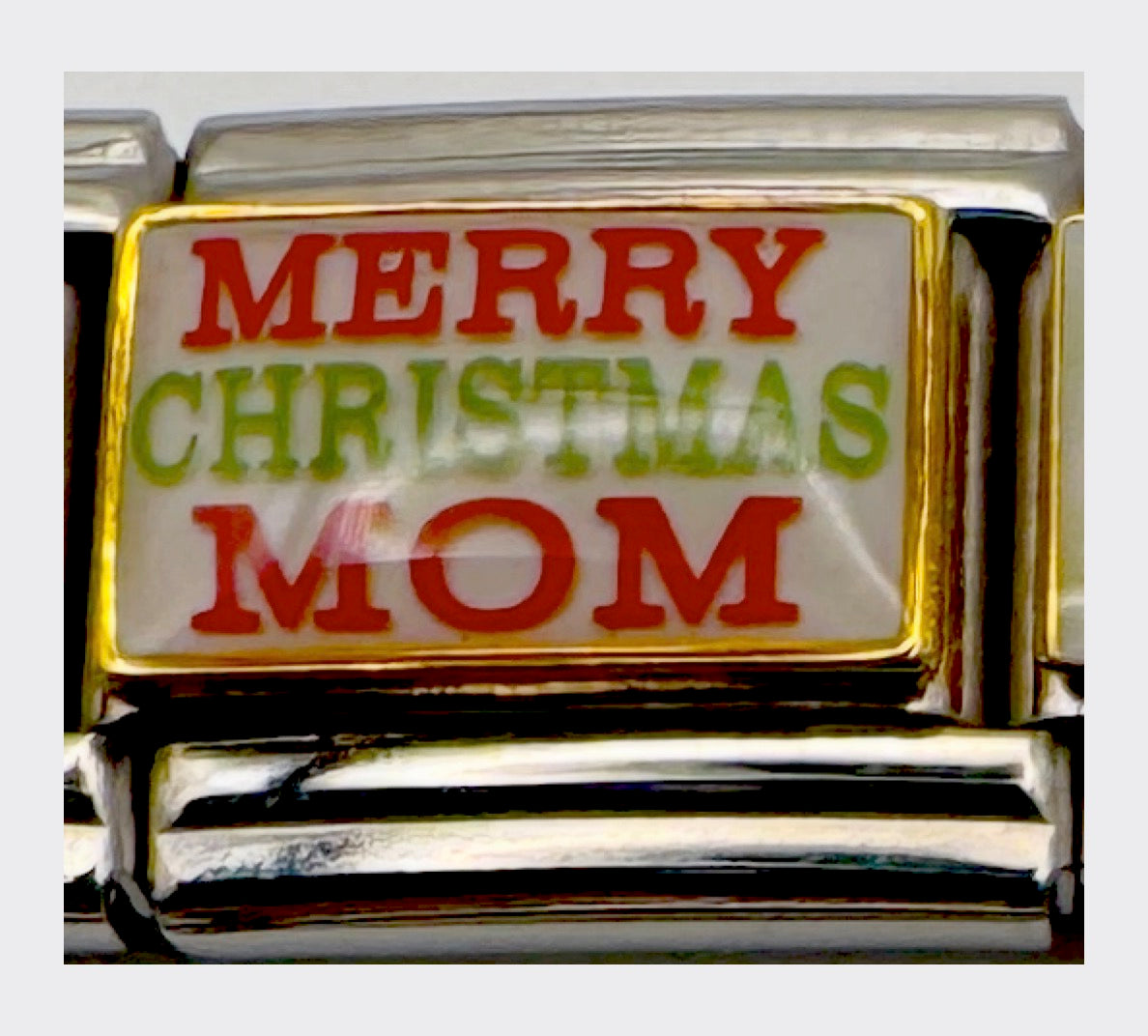 Vintage Casa d'Oro Merry Christmas Mom Italian Charm, sealed in original packaging