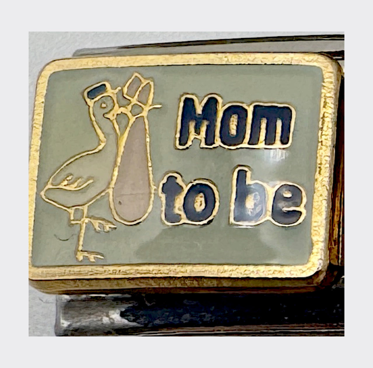 Vintage D'LinQ Mom to Be Italian Charm, sealed in original packaging