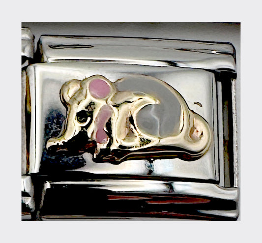 Vintage Unodomani Mouse (Grey) Italian Charm