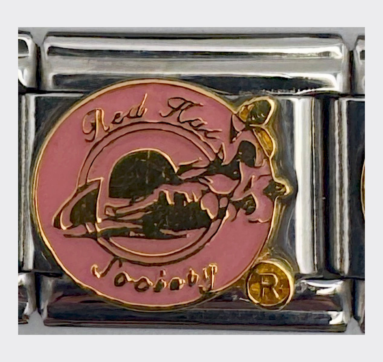 Vintage Casa d'Oro Red Hat Society Pink Italian Charm