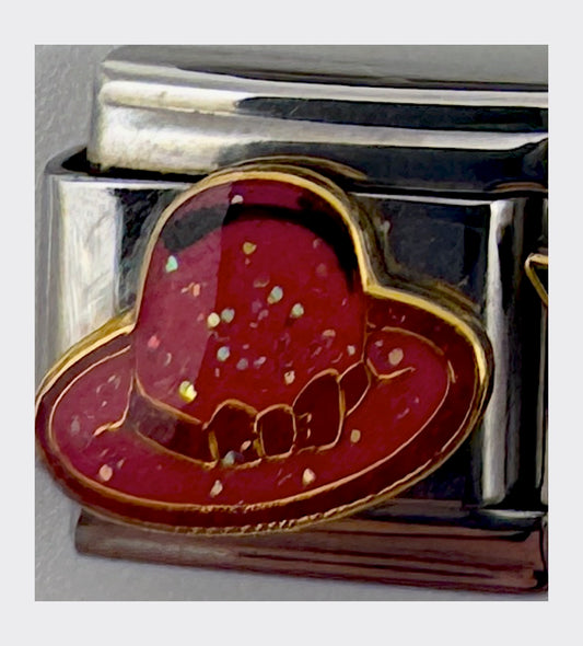 Vintage Casa d'Oro Red Hat Society Red Sparkle Italian Charm