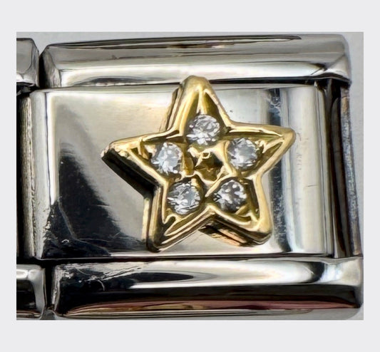 Vintage PS Charms Star (Gold Crystals) Italian Charm