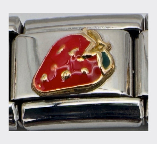 Vintage PS Charms Strawberry Italian Charm