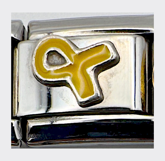 Vintage Roma Bandage - Yellow Ribbon Italian Charm