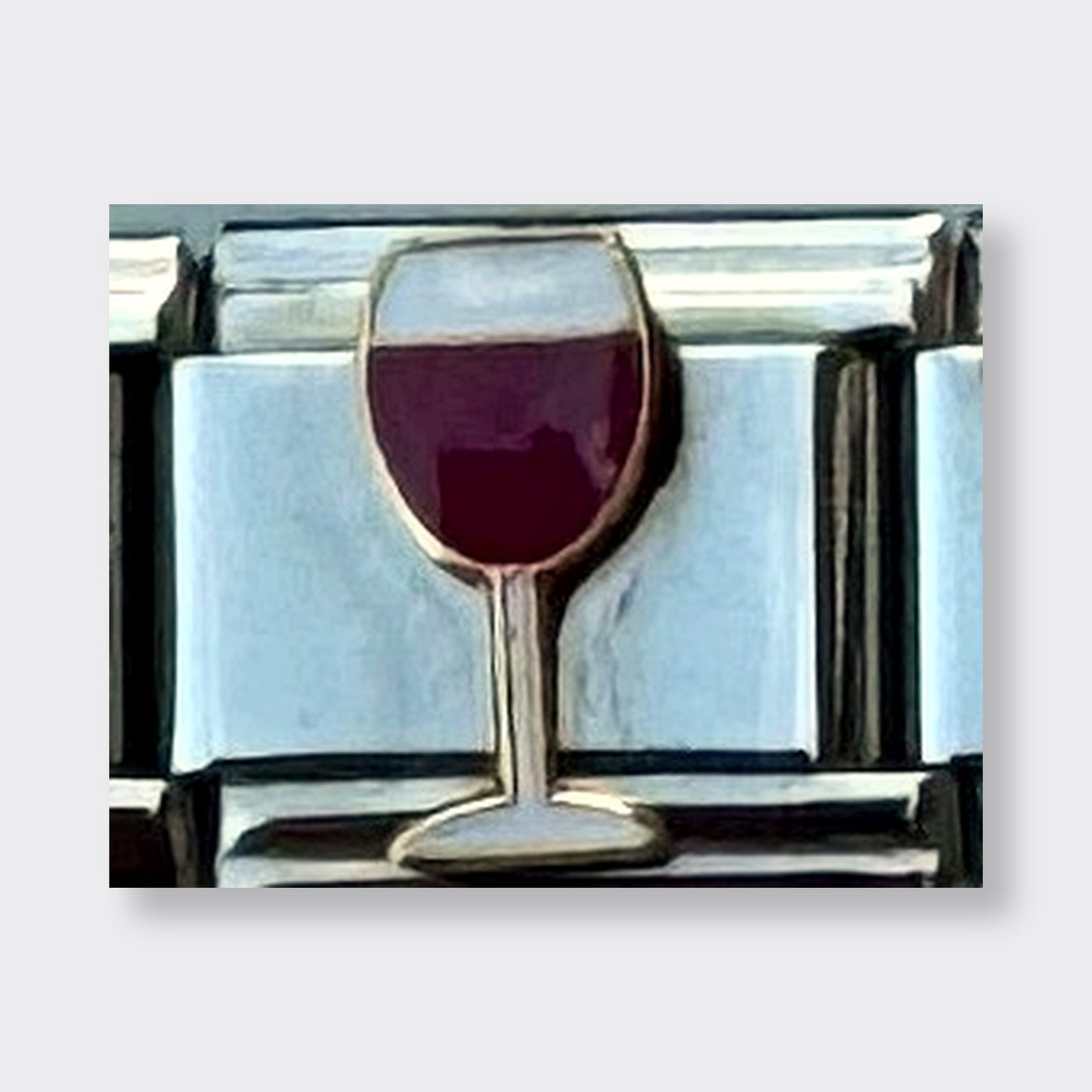 Red Wine Glass Italian charm link