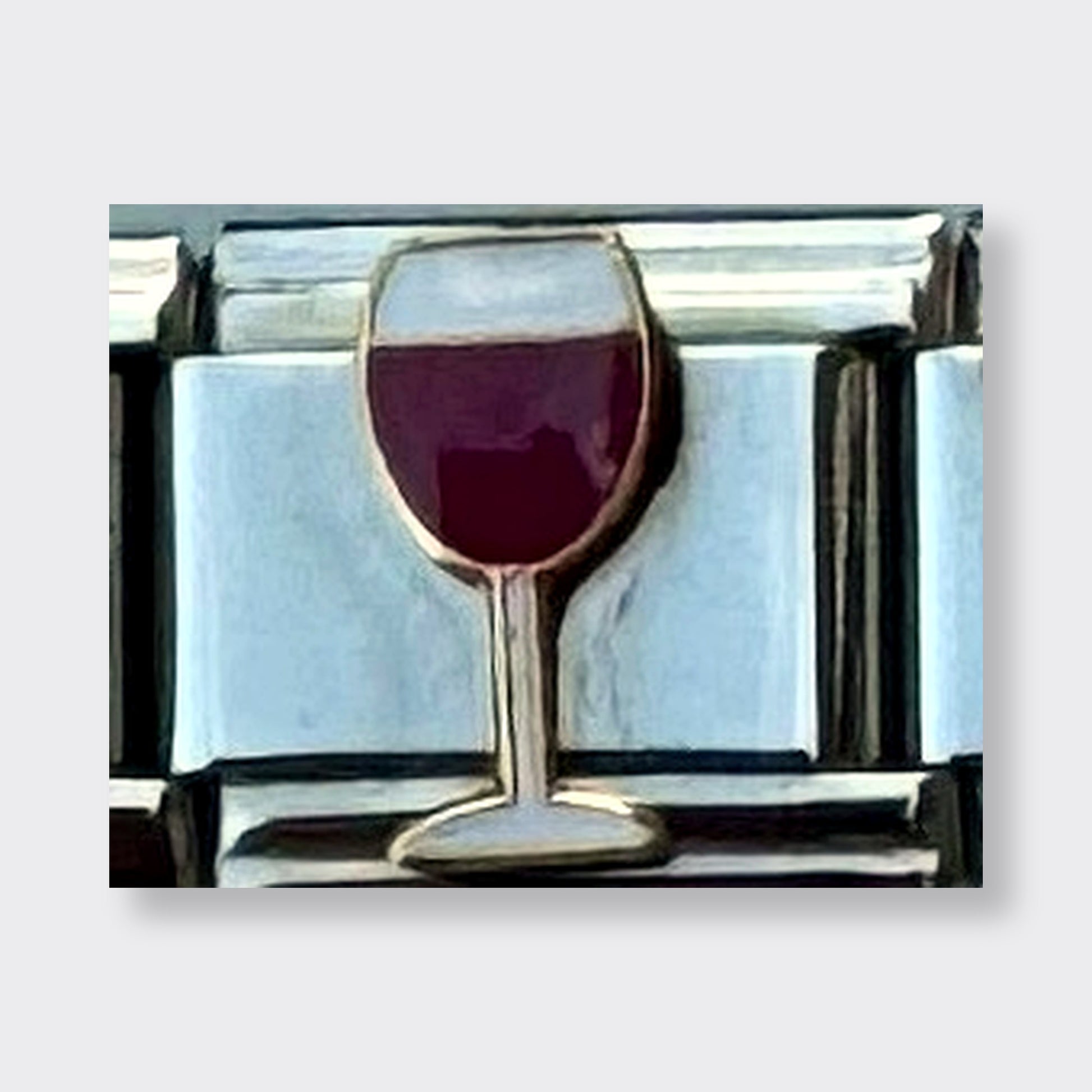 Red Wine Glass Italian charm link