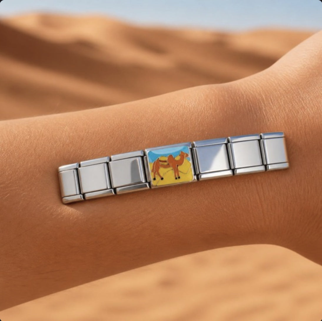 Camel Italian charm on bracelet