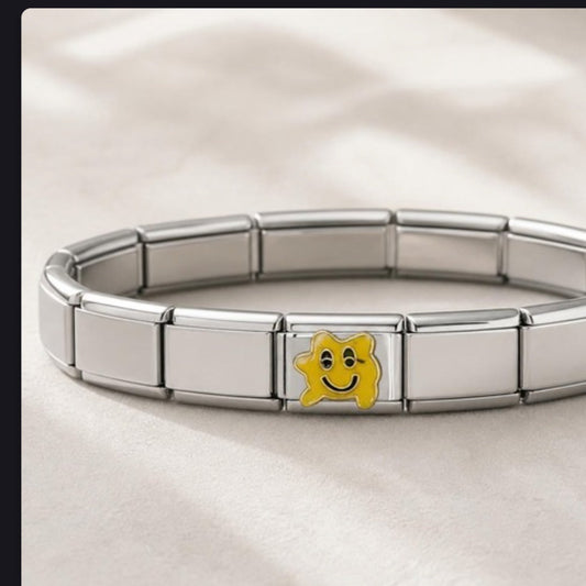 Starman Yellow Italian charm on bracelet